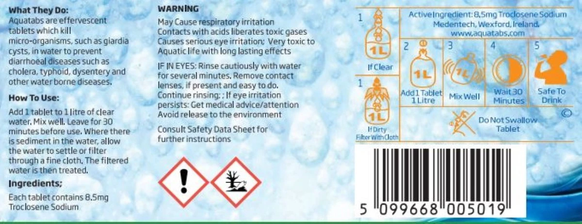 Aquatabs Waterzuiveringstabletten | 50 Stuks 4 Aquatabs Waterzuiveringstabletten | 50 Stuks - Afbeelding 3