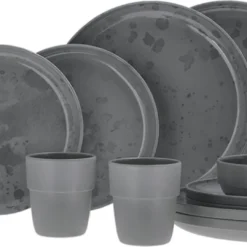Travellife Palma Serviesset Dark Grey 16-delig