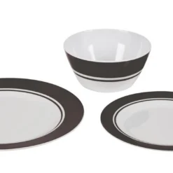 Bo-Camp - Servies - Classic - 16-Delig - Wit/Grijs -Goedkope Licht Tent Winkel 1200x548