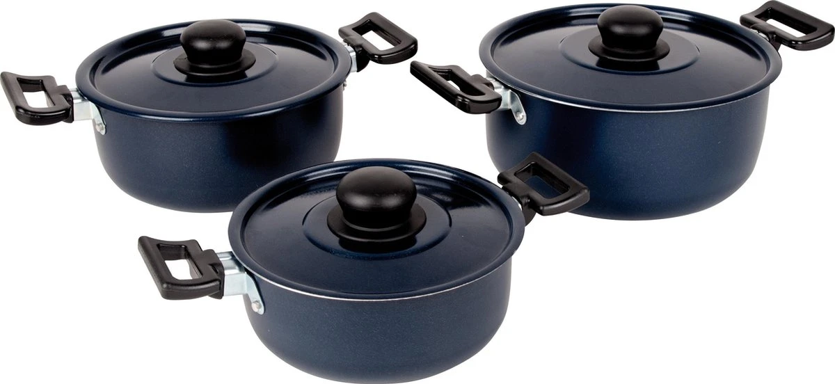 Bo-Camp Pannenset Rondo - 3-delig - Aluminium 3 Bo-Camp Pannenset Rondo - 3-delig - Aluminium