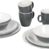 Bo-Camp Servies - Campingbord - 100% Melamine - 16-delig - Grijs