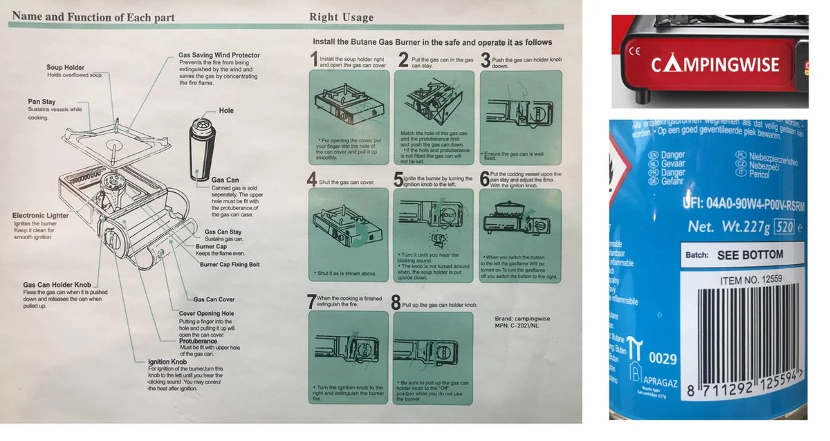 Camping Kooktoestel Op Gas - 1-pits - Inclusief Opbergkoffer 5 Camping Kooktoestel Op Gas - 1-pits - Inclusief Opbergkoffer - Afbeelding 3