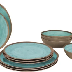 Bo-Camp Servies Halo - 12 Delig Melamine - Aqua