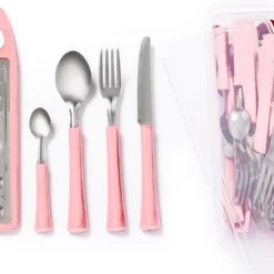 Di Solle Inova D - 6 Persoons Bestekset - Handige Opbergbak Met Raspdeksel - 26 Delig - Baby Pink