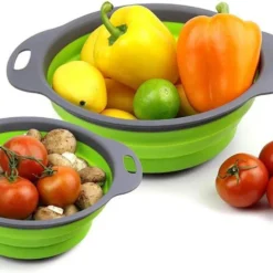 Buxibo - 3-Delige Keuken Vergiet Set Inklapbaar Groen/Grijs -Goedkope Licht Tent Winkel 1200x736