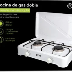 EDM 2-Pits Gaskooktoestel - Camping - Wit - 46x30x12 Cm -Goedkope Licht Tent Winkel 1200x761