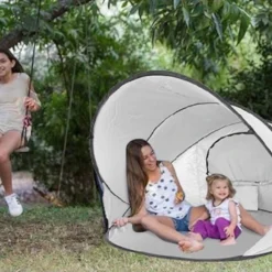 Deryan Luxe Pop Up Strandtent XXL - Anti-UV 50+ - Zilver -Goedkope Licht Tent Winkel 1200x765 4