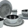 Bo-Camp Servies - Mix & Match - 16 Delig - Zwart/Wit -Goedkope Licht Tent Winkel 1200x793