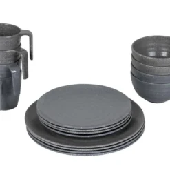 Bo-Camp Campingservies - 100% Melamine - 16-delig - Stone - Grijs -Goedkope Licht Tent Winkel 1200x794 21
