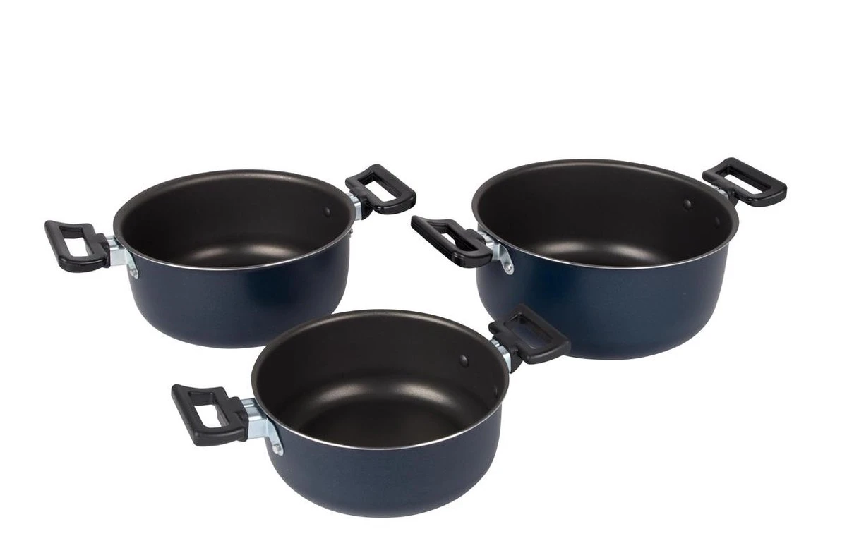 Bo-Camp Pannenset Rondo - 3-delig - Aluminium 4 Bo-Camp Pannenset Rondo - 3-delig - Aluminium - Afbeelding 2