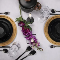 Bo-Camp Industrial - Servies - Orville - Campingbord - 16-delig - Mat Zwart -Goedkope Licht Tent Winkel 1200x799