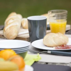 Bo-Camp Servies - Campingbord - 100% Melamine - 16-delig - Grijs -Goedkope Licht Tent Winkel 1200x800 11