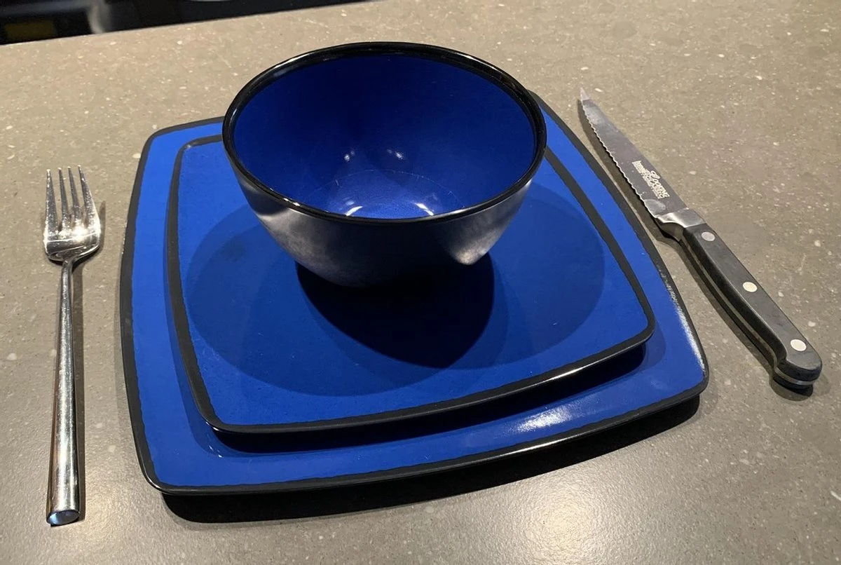 Camping Servies - 12 Delig – 100% Melamine Servies Set – Campingservies – Melamine Servies - Blue Ocean 8 Camping Servies - 12 Delig – 100% Melamine Servies Set – Campingservies – Melamine Servies - Blue Ocean - Afbeelding 6