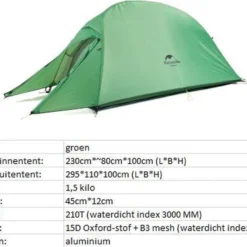 Cloud Up 1 Upgraded - Naturehike® - 1 Persoons Tent - Lichtgewicht Tent - Incl. Grondzeil - 210T 3000mm - Outdoor - Waterdicht - Hiking & Wandelen 23 Cloud Up 1 Upgraded - Naturehike® - 1 Persoons Tent - Lichtgewicht Tent - Incl. Grondzeil - 210T 3000mm - Outdoor - Waterdicht - Hiking & Wandelen -Goedkope Licht Tent Winkel 1200x830 1