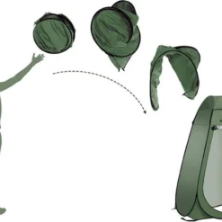 NordFalk Douchetent Pop-up 190 Cm - Camping Douche - Omkleedtent - Incl. Tentharingen En Draagtas - Groen -Goedkope Licht Tent Winkel 1200x848 3