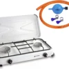 Kemper Gas Kooktoestel - Campingkooktoestel - INCLUSIEF Installatiesetje - Met 2 RVS Branders - 2600W -Goedkope Licht Tent Winkel 1200x871 1