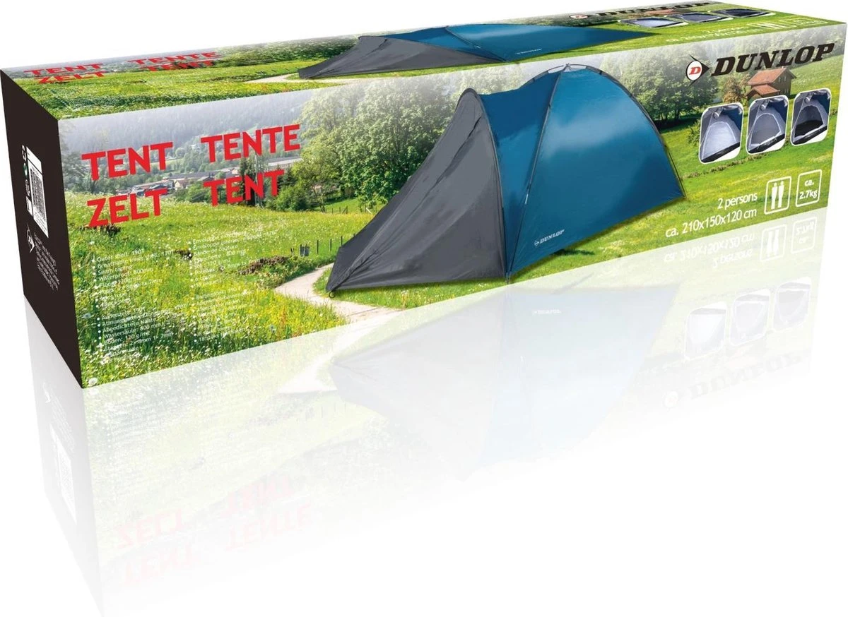 Dunlop Tent - Blauw - 2 Persoons 7 Dunlop Tent - Blauw - 2 Persoons - Afbeelding 5