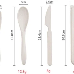 Mes Lepel Vork Set - Portable Doosje - Herbruikbaar - Ecofriendly - Wheat Straw Plastic - Graan Plastic - Met Beschermhoes - Blauw - Usables -Goedkope Licht Tent Winkel 1200x876 2