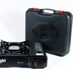 IBright Draagbare Camping Kooktoestel - Gasbrander - 1 Pits Gaspit - Elektrische Ontsteking - 2900 Watt - Met Koffer - Zwart