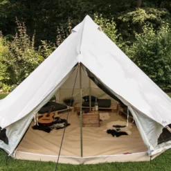 Skandika Tipii 400 Canvas Tent – Tipi-tenten – 8 Persoons Familietent - Campingtent – Muggengaas – 250 Cm Stahoogte – 400 Cm Diameter – 4000 Mm Waterkolom – Indische Tent, Partytent, Festivaltent – Outdoor, Camping, Tuin – Kamperen – Wit -Goedkope Licht Tent Winkel 1200x900 41