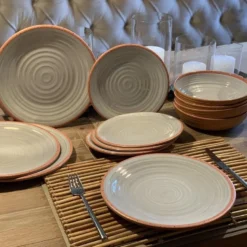 Camping Servies - 12 Delig – 100% Melamine Servies Set – Campingservies – Melamine Servies - Terracotta Style -Goedkope Licht Tent Winkel 1200x900 8