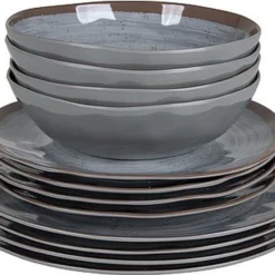 Bo-Camp Servies - Halo - 12-delig - Grijs 28 Bo-Camp Servies - Halo - 12-delig - Grijs -Goedkope Licht Tent Winkel 1200x908