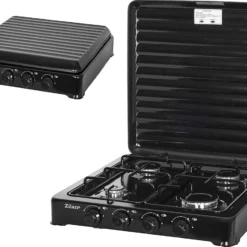 Zilan - Gas Kooktoestel 4 Pits - Campingkooktoestel - Gaskookplaat - Zwart -Goedkope Licht Tent Winkel 1200x909