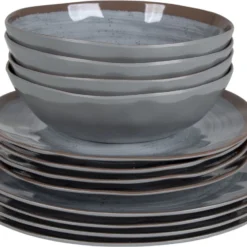 Bo-Camp Servies - Halo - 12-delig - Grijs 21 Bo-Camp Servies - Halo - 12-delig - Grijs -Goedkope Licht Tent Winkel 1200x910