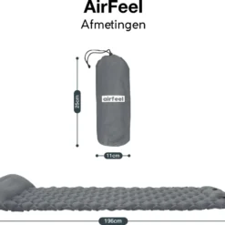 AirFeel Opblaasbaar Slaapmatje - Ingebouwde Pomp En Kussen - Lichtgewicht - 196 X 60 X 6cm - Gray -Goedkope Licht Tent Winkel 1200x939 1