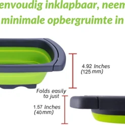 Buxibo - 3-Delige Keuken Vergiet Set Inklapbaar Groen/Grijs -Goedkope Licht Tent Winkel 1200x948