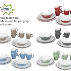 Bo-Camp Servies - Campingbord - 100% Melamine - 16-delig - Grijs -Goedkope Licht Tent Winkel 1200x954
