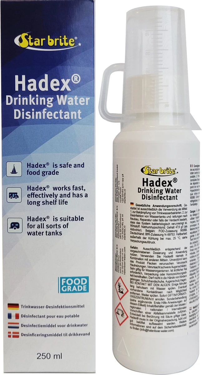 Hadex® Drinkwater Desinfectiemiddel - 250ml 3 Hadex® Drinkwater Desinfectiemiddel - 250ml