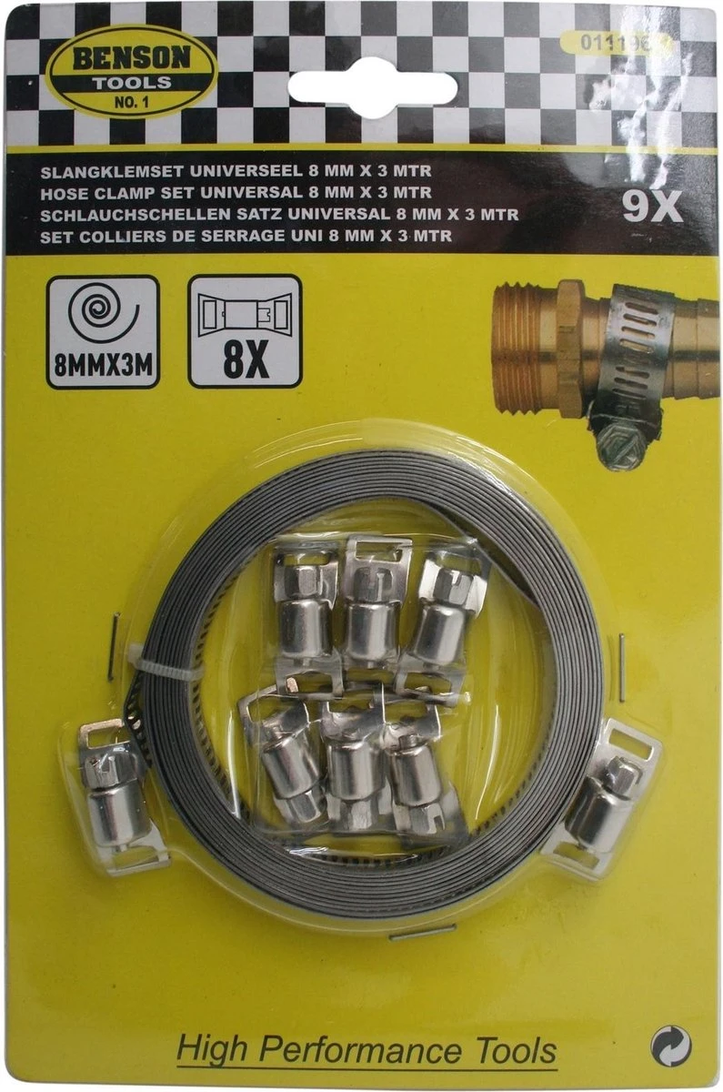 Benson Slangklem - Universeel - 8 Mm X 3 Meter - 9 Delig 3 Benson Slangklem - Universeel - 8 Mm X 3 Meter - 9 Delig