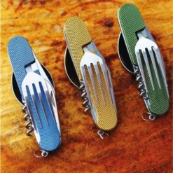 Merkloos Bestek - All -In-One Vork / Lepel / Mes / Flesopener/ Tirbuson - Blauw -Goedkope Licht Tent Winkel 961x1200