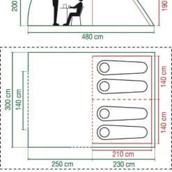 Coleman Vespucci 4 Tunneltent - Familietent - 4-Persoons - Groen -Goedkope Licht Tent Winkel 961x1200 3