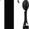 Luverno® - Spork - Incl. Bescherm Hoes - RVS - Bestek To Go - Reisbestek - Keukengadget - 5 In 1 Camping Bestek - Zwart -Goedkope Licht Tent Winkel 979x1200