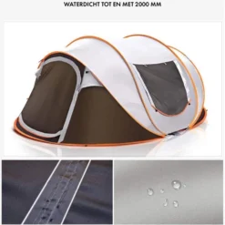 Fly Lab Luxe Pop Up Tent - Kampeer Tent - Grijs/Oranje - 4 Persoons 16 Fly Lab Luxe Pop Up Tent - Kampeer Tent - Grijs/Oranje - 4 Persoons -Goedkope Licht Tent Winkel 989x1200 2